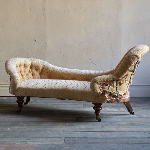 ANTIQUE CHAISE LONGUE SPOON BACK SOFA - ADDITIONAL PHOTO 2