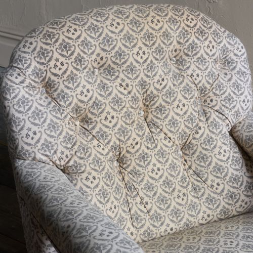 HOWARD AND SONS OPEN ARMCHAIR WTICKING - ADDITIONAL PHOTO 6