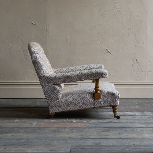 HOWARD AND SONS OPEN ARMCHAIR WTICKING - ADDITIONAL PHOTO 7