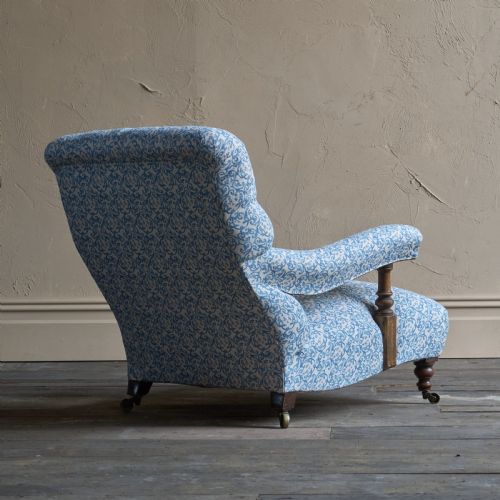 EARLY HOWARD AND SONS OPEN ARMCHAIR - ADDITIONAL PHOTO 5