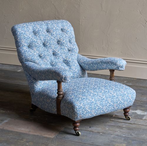 EARLY HOWARD AND SONS OPEN ARMCHAIR - ADDITIONAL PHOTO 7