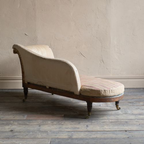REGENCY CHAISE LONGUE IN ORIGINAL TICKING - ADDITIONAL PHOTO 6