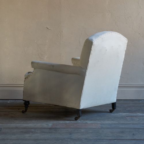 ANTIQUE COUNTRY HOUSE ARMCHAIR CALICO COVERED - ADDITIONAL PHOTO 3