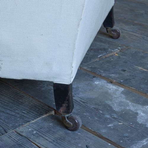ANTIQUE COUNTRY HOUSE ARMCHAIR CALICO COVERED - ADDITIONAL PHOTO 5