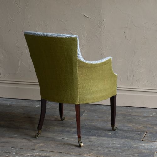 GEORGE LLL LIBRARY ARMCHAIR WITH TALL REEDED LEGS - ADDITIONAL PHOTO 1