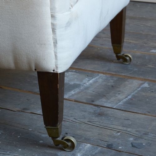 EDWARDIAN LIBRARY ARMCHAIR CALICO COVERED - ADDITIONAL PHOTO 6