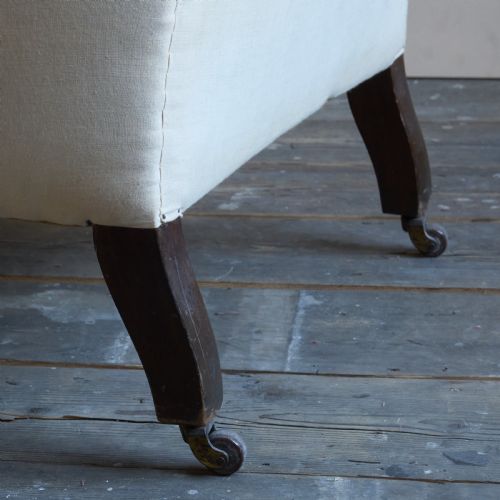EDWARDIAN LIBRARY ARMCHAIR CALICO COVERED - ADDITIONAL PHOTO 7