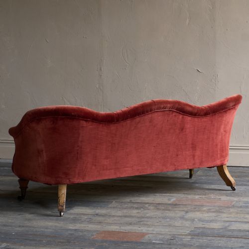 COUNTRY HOUSE SOFA BY HINDLEY AND SONS CLARET VELVET - ADDITIONAL PHOTO 4