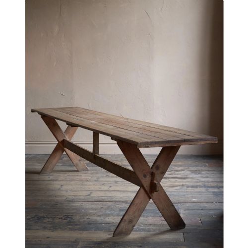WEATHERED TRESTLE DINING TABLE IN THE SWEDISH STYLE - ADDITIONAL PHOTO 12