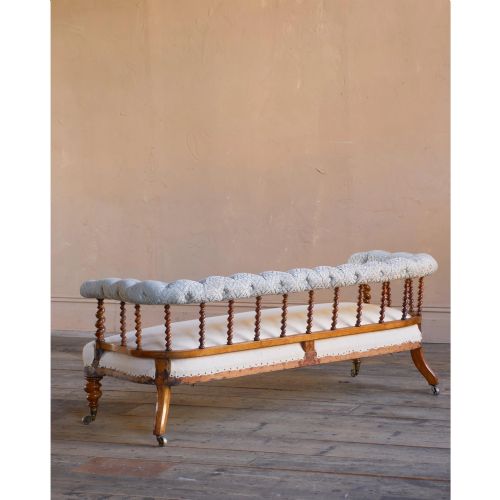 19TH CENTURY SPINDLE BACK SALON SOFA BY C HINDLEY SONS - ADDITIONAL PHOTO 1