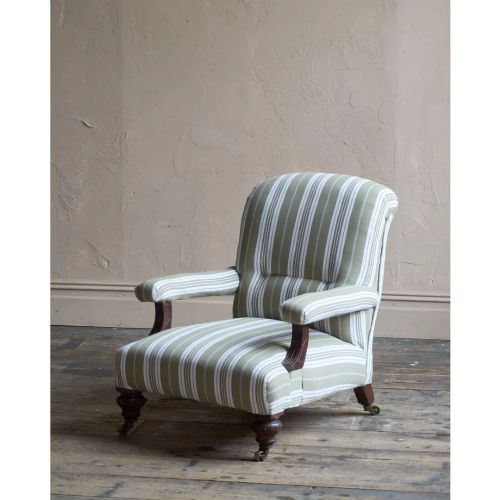 19TH CENTURY OVERSIZED OPEN ARMCHAIR