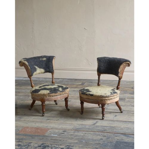 A PAIR OF ROUND SEAT NURSING CHAIRS