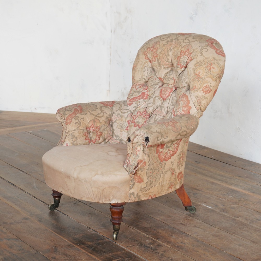 Antique Spoon-back armchair by Holland & Sons - mid/late 19th Century