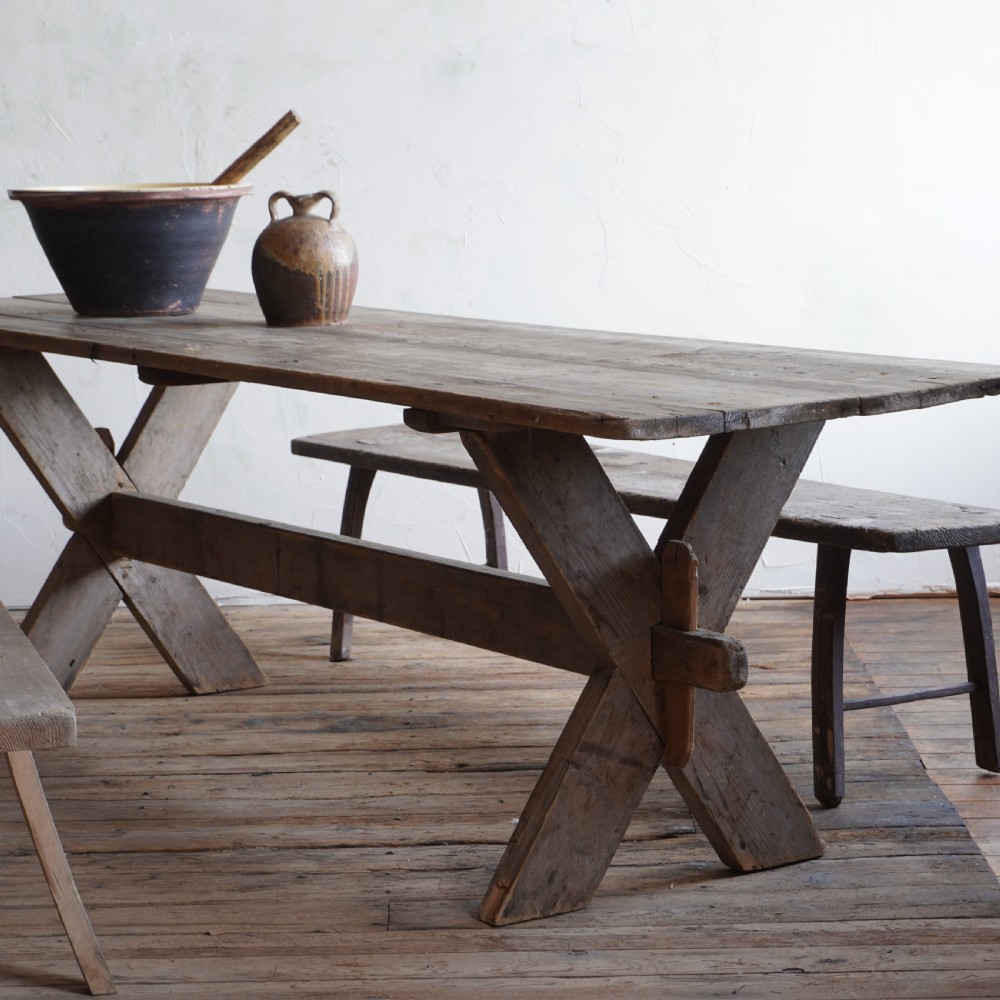 Large Swedish Trestle Table
 View II