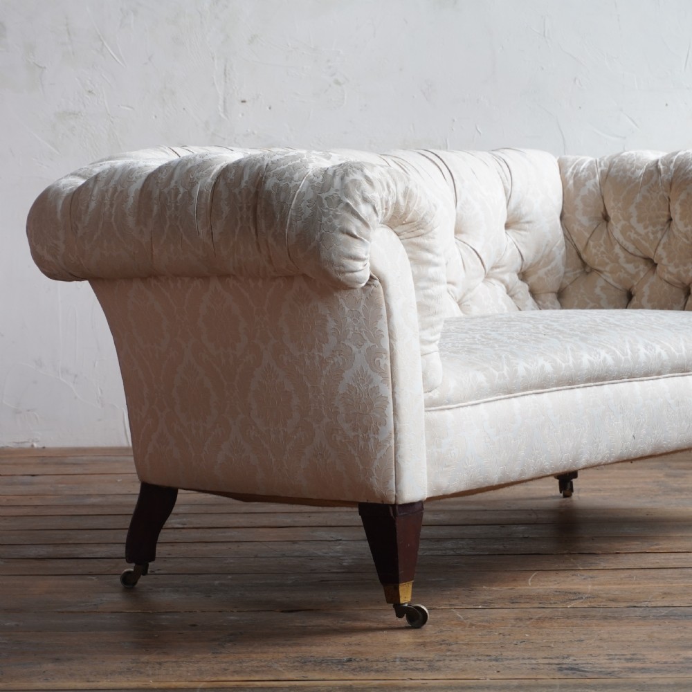 Antique Chesterfield - cream damask. View V