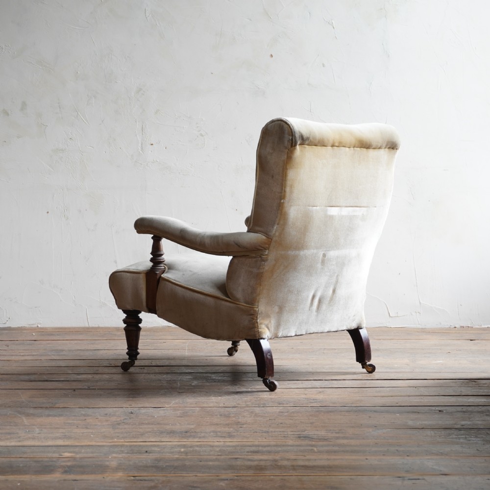 Antique Open Armchair - Velvet. 19th Century
 View IV