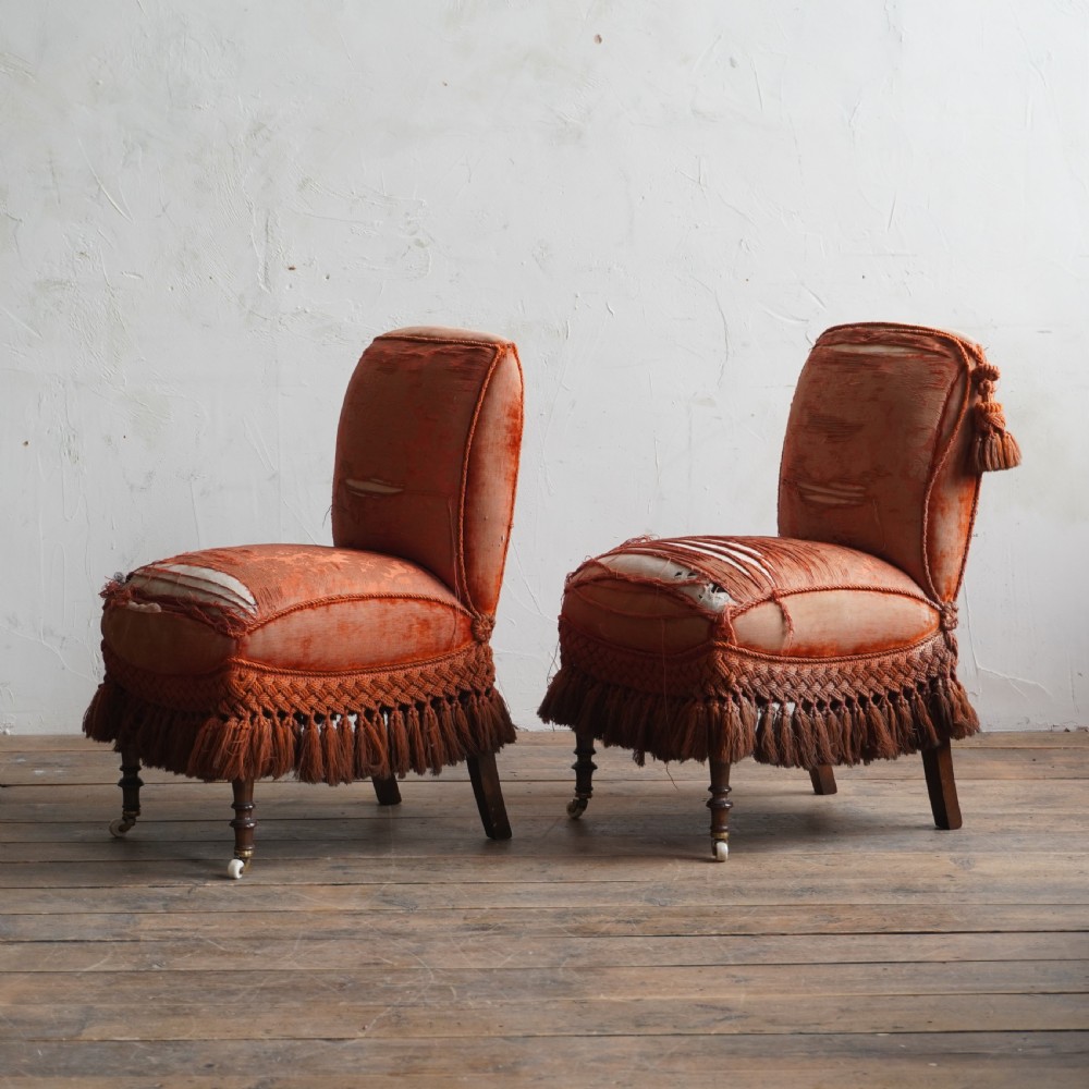 Antique Bedroom Chairs - pair.
 View II