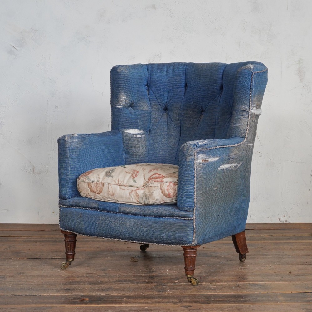 Antique Barrelback Armchair - Gillows Style Legs