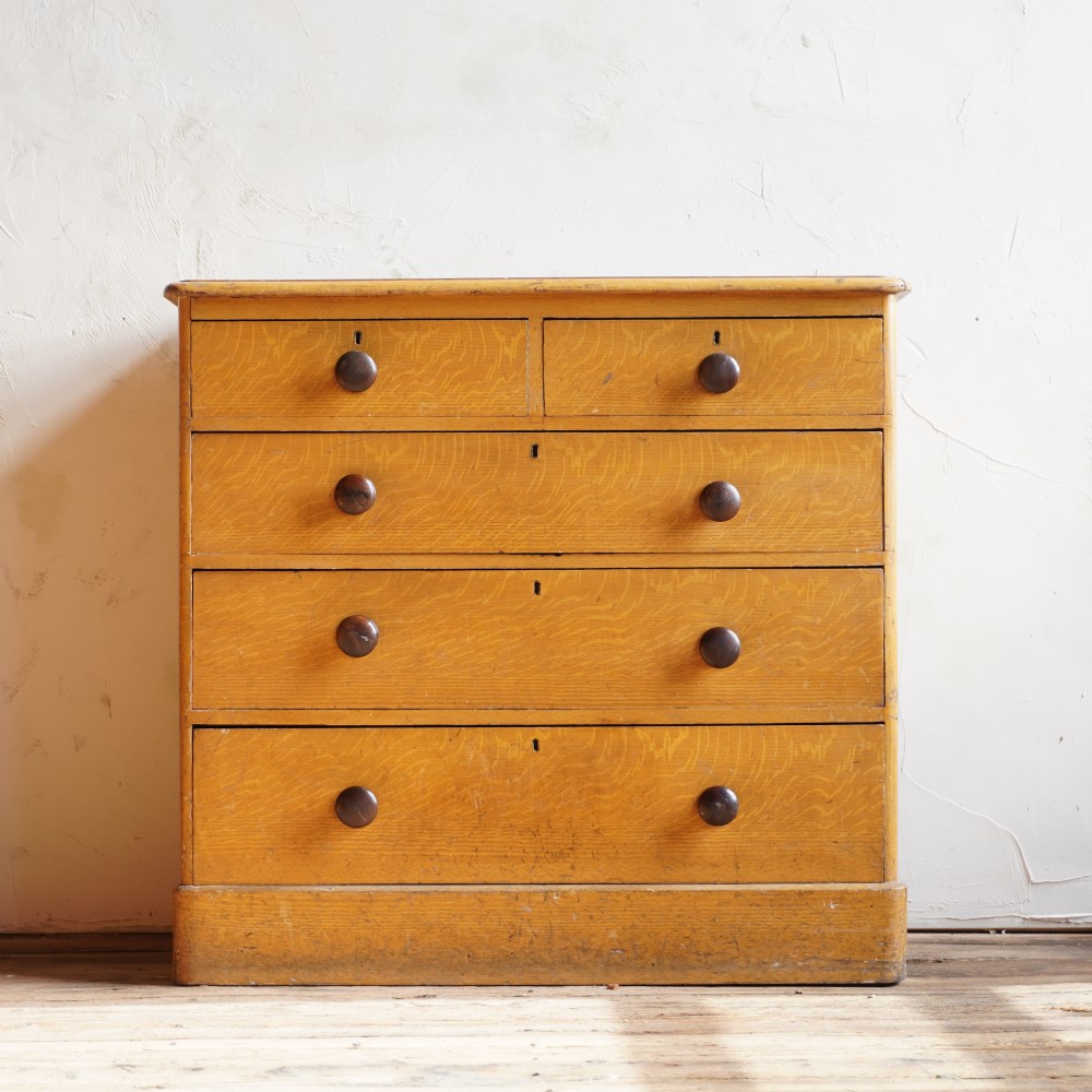 Antique Chest of Drawers in Faux Oak Paint