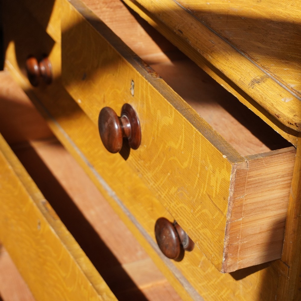 Antique Chest of Drawers in Faux Oak Paint View II