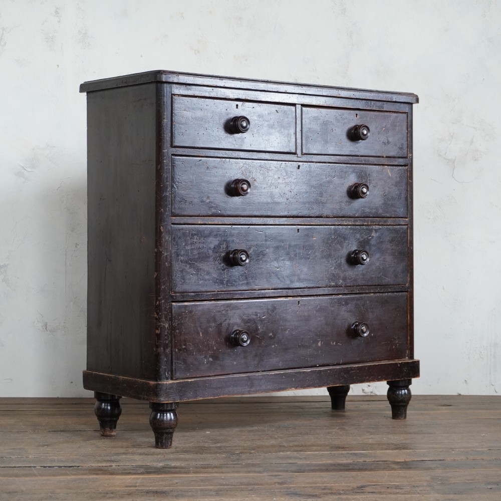 Antique Chest of Drawers - Distressed Brown View II