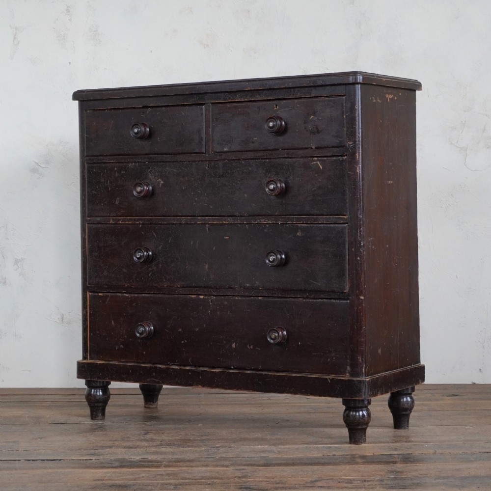 Antique Chest of Drawers - Distressed Brown View III