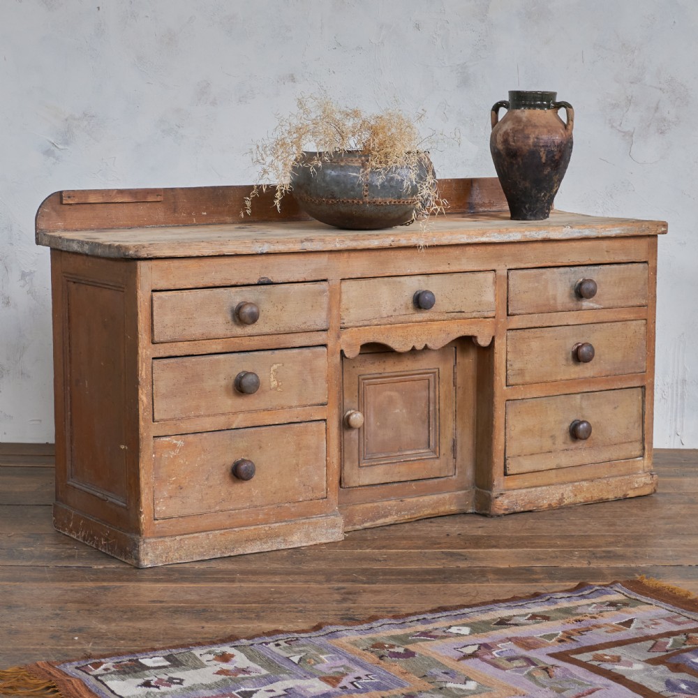 Antique Pine Sideboard with Original Paint. View III