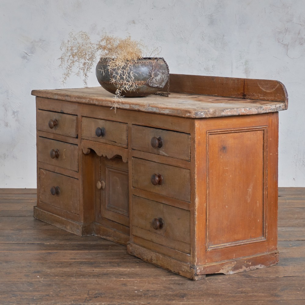 Antique Pine Sideboard with Original Paint. View V