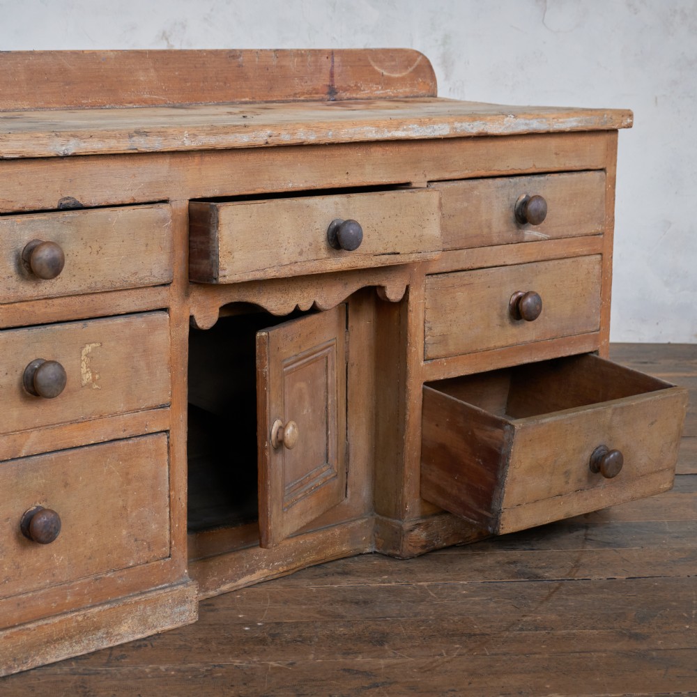 Antique Pine Sideboard with Original Paint. View VII
