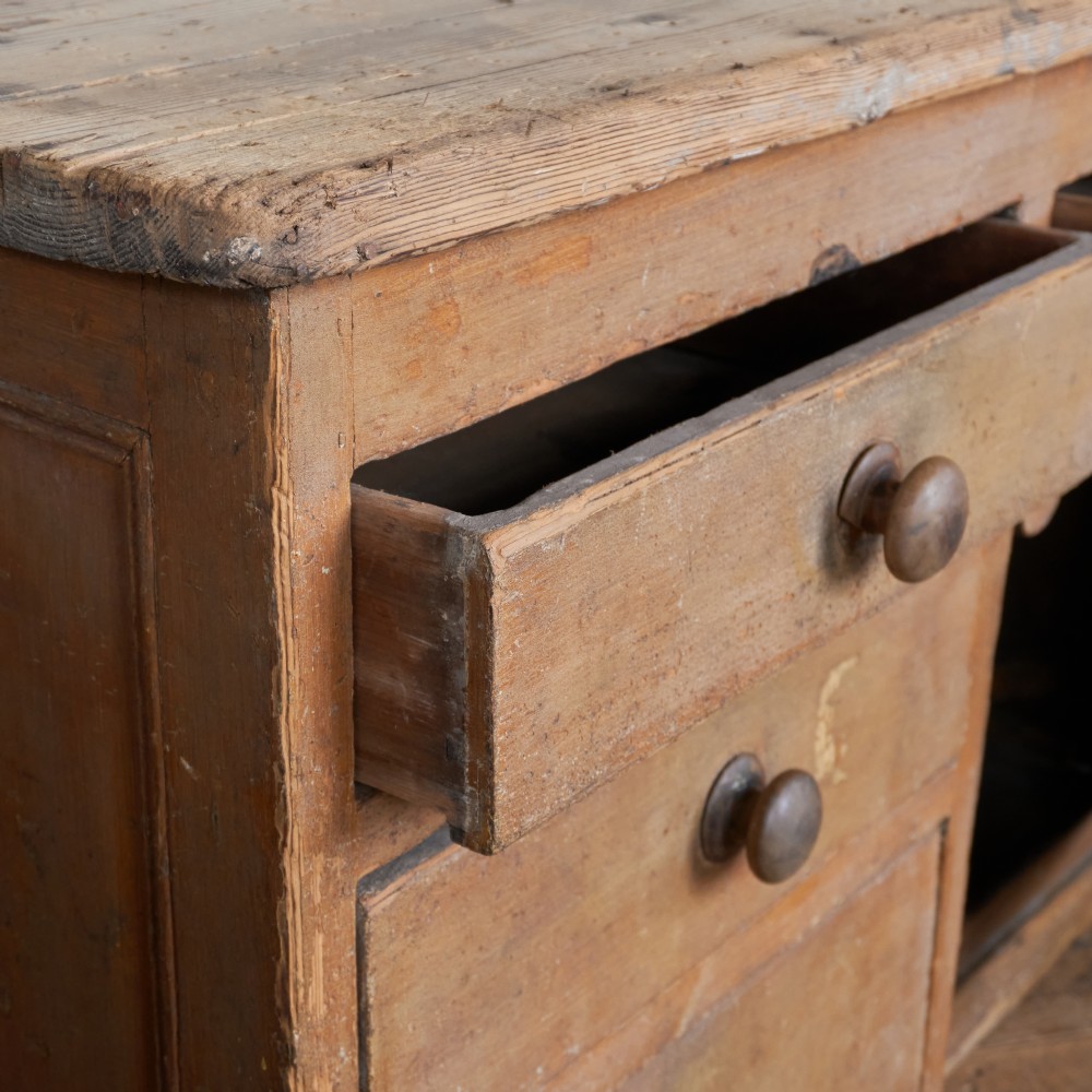 Antique Pine Sideboard with Original Paint. View VIII