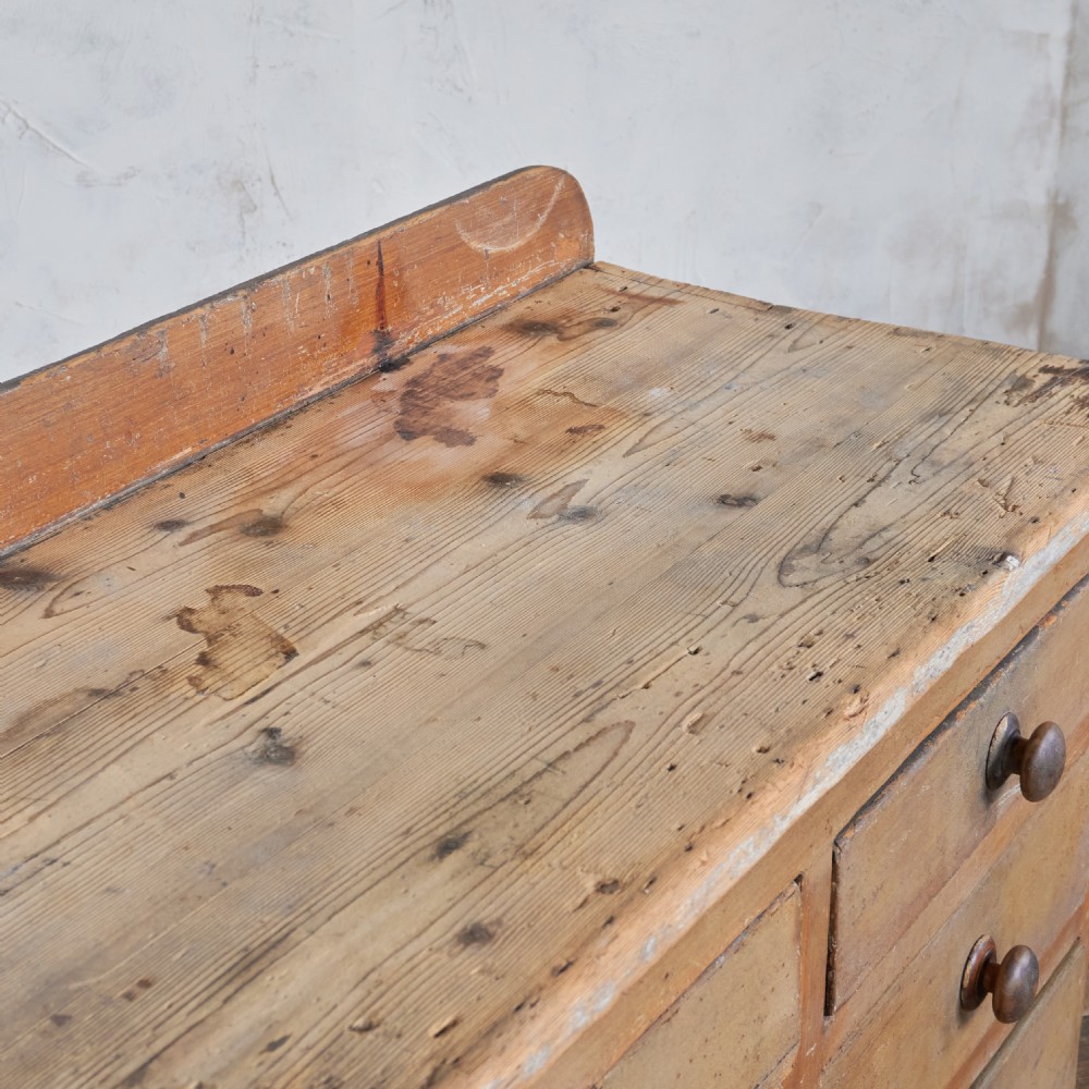 Antique Pine Sideboard with Original Paint. View IX