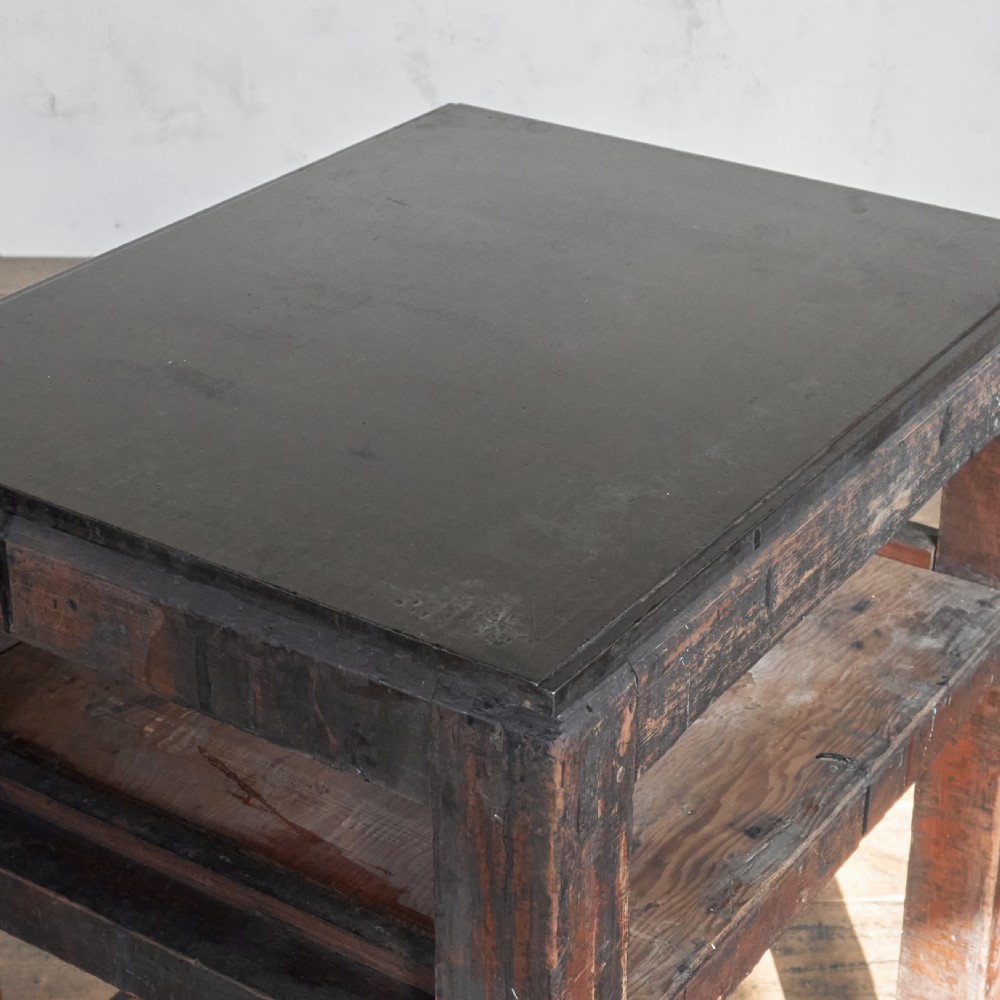 Antique Typesetting Table with a cast iron top - printers storage, Kitchen Island
 View V