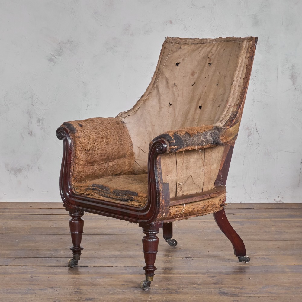 Regency Library Chair - Lyre Front in the manner of Gillows View V