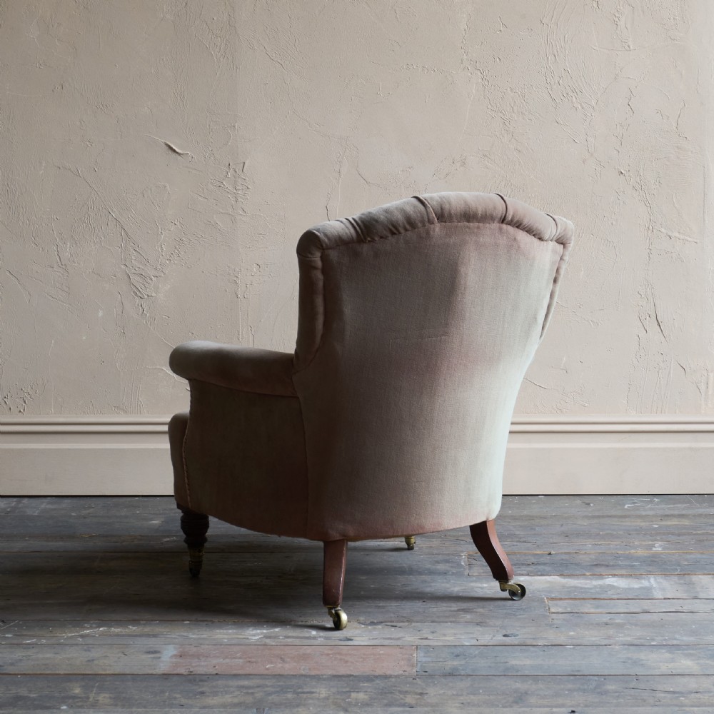 Antique Howard and Sons Armchair - Taupe Velvet
 View VI