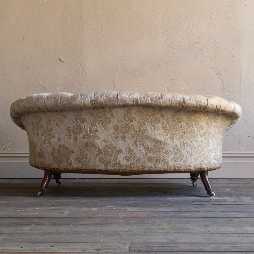 Antique Kidney Shaped Sofa Button Back View VI
