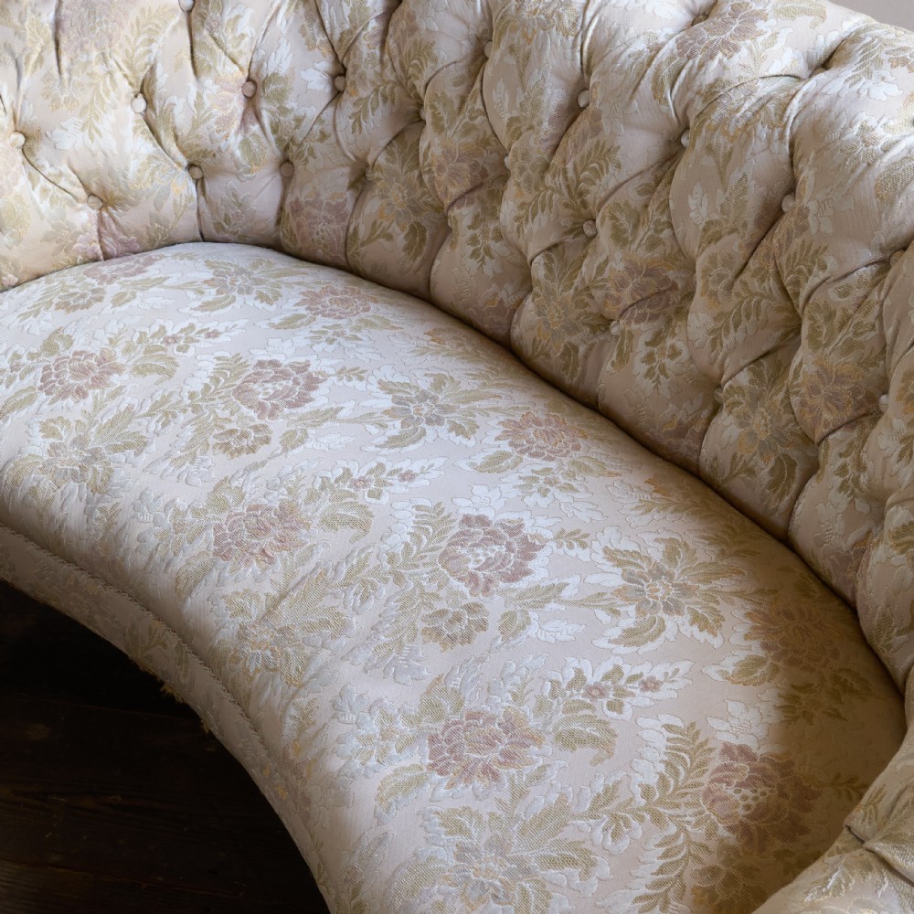Antique Kidney Shaped Sofa Button Back View VIII
