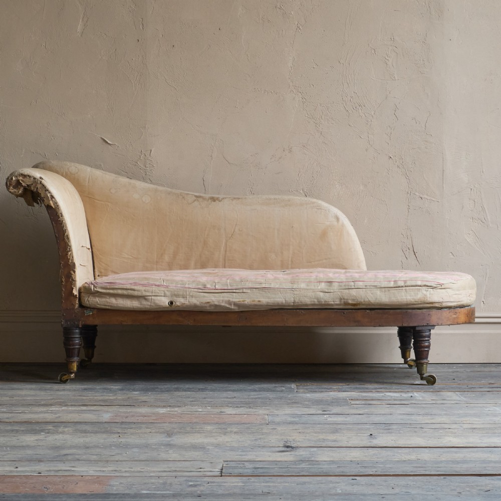 Regency Chaise Longue in original ticking View III