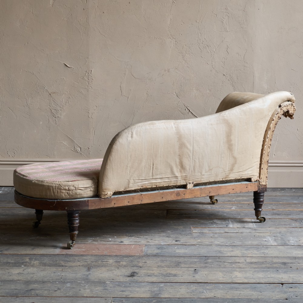 Regency Chaise Longue in original ticking View IV