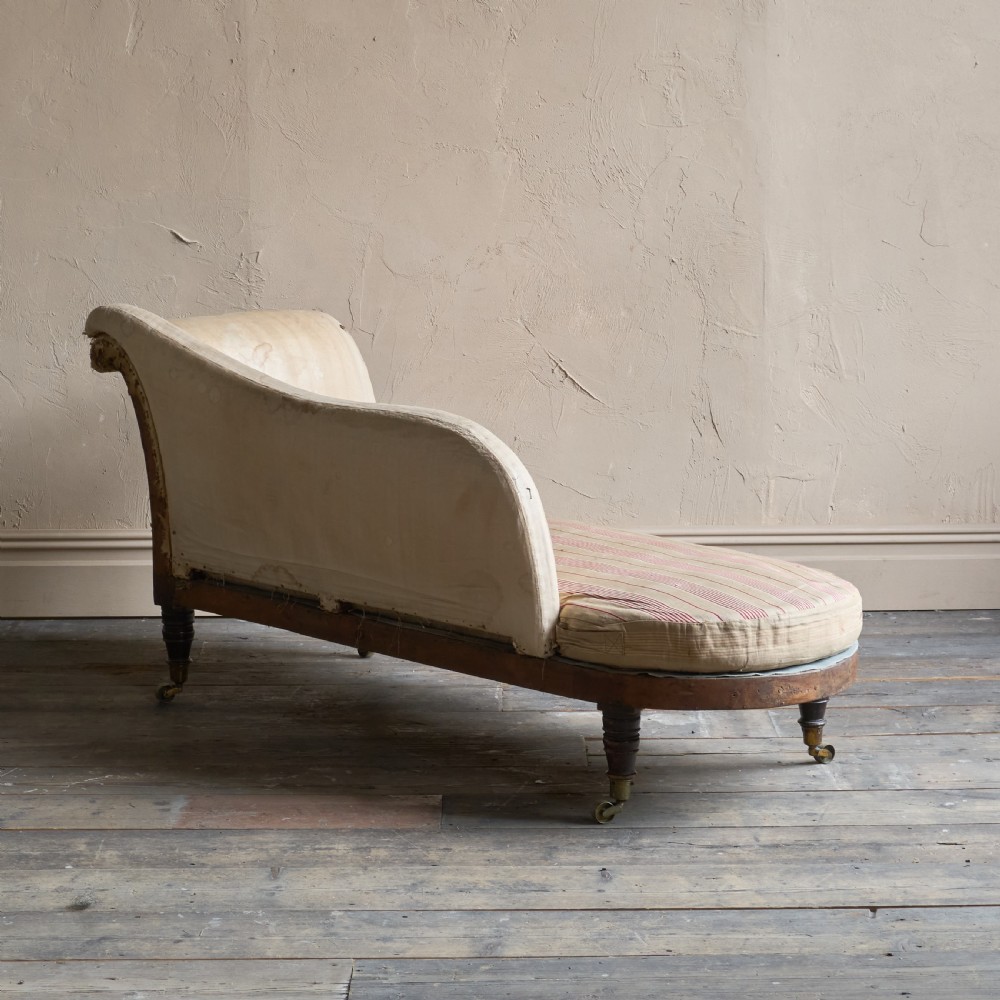 Regency Chaise Longue in original ticking View VII