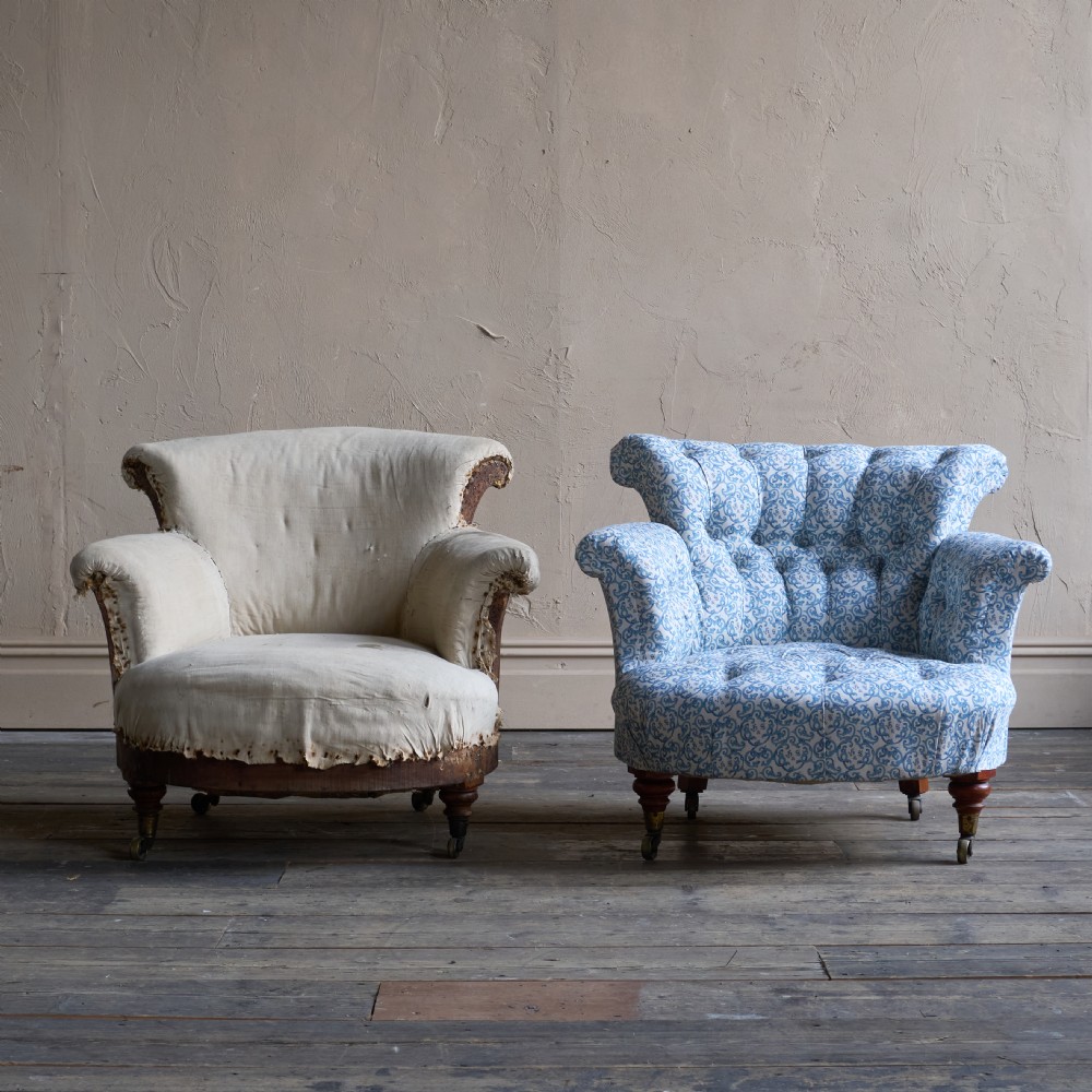 Pair of Early Howard and Sons Armchair - h&s ticking.
 View II