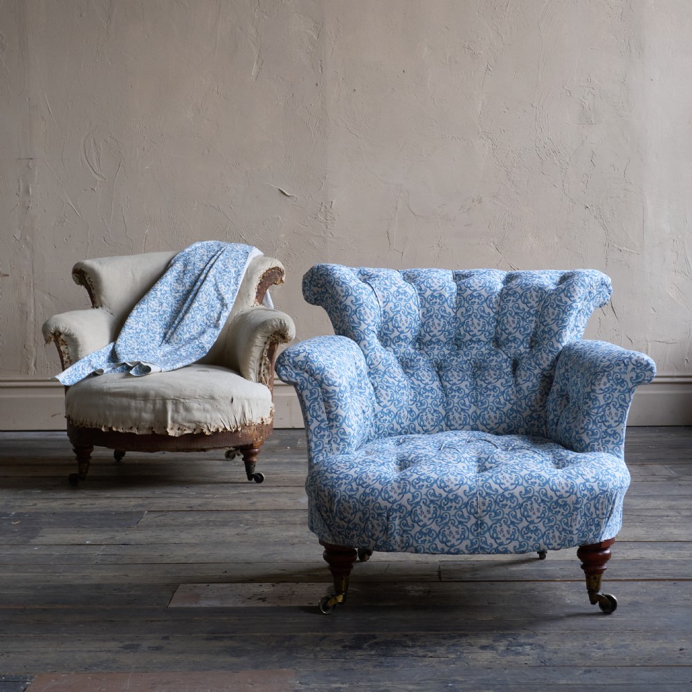 Pair of Early Howard and Sons Armchair - h&s ticking.
 View III