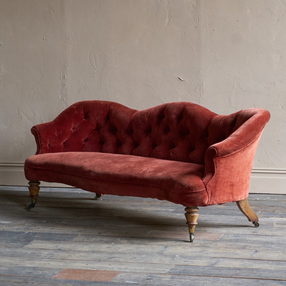 Country House Sofa by Hindley and Sons - claret velvet
