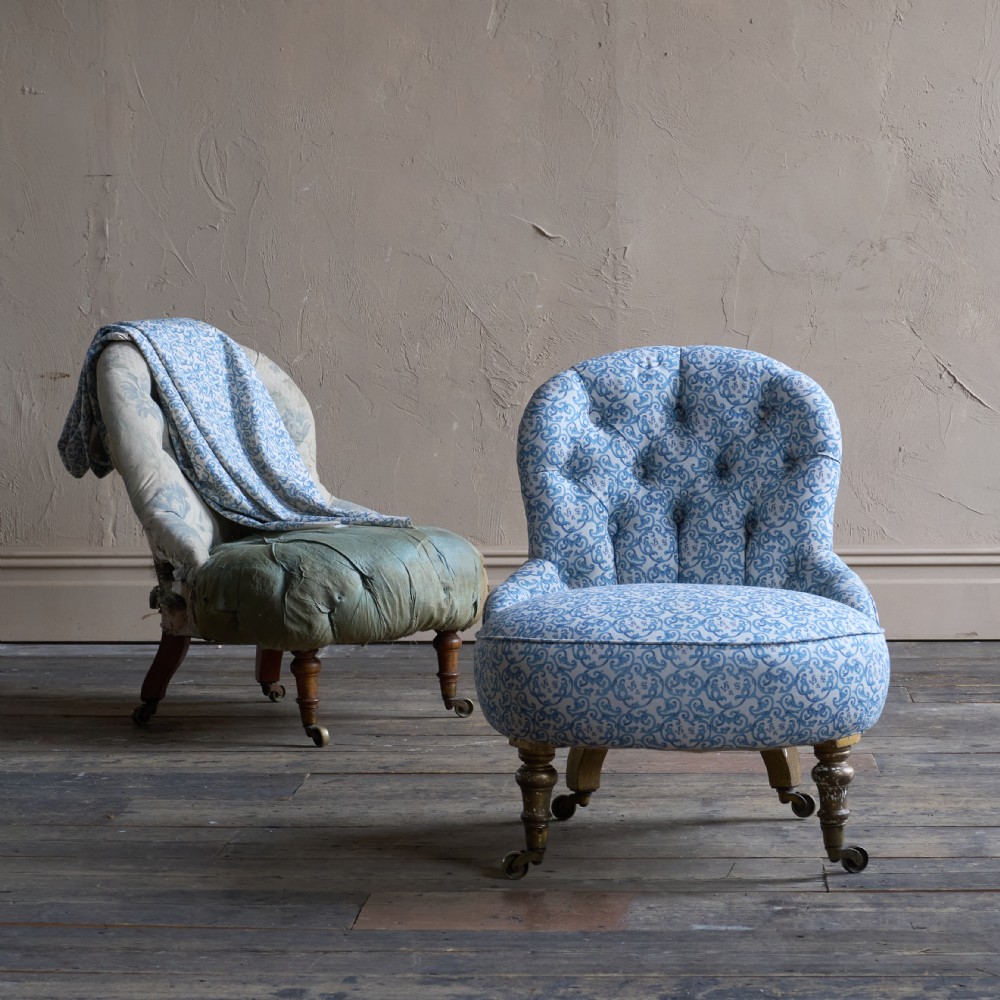 A Pair of Small Bedroom Chair by Howard and Sons

