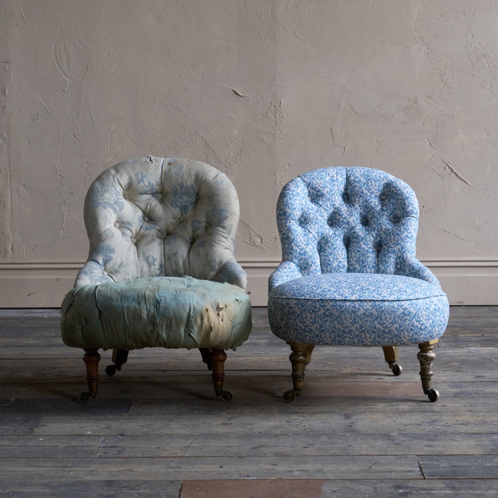 A Pair of Small Bedroom Chair by Howard and Sons
 View II