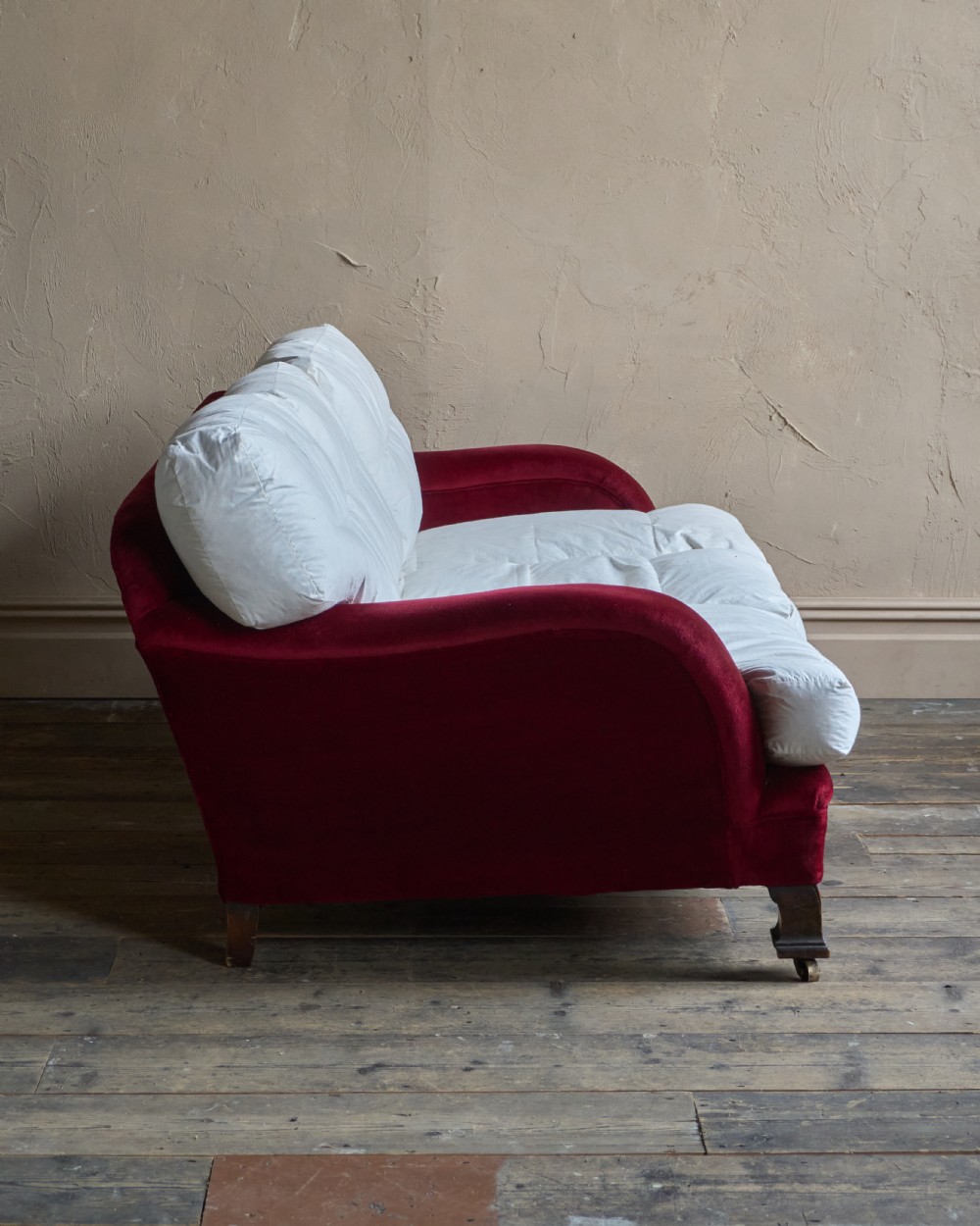 Antique Howard Style deep-seated country house sofa, Whytock and Reid View V