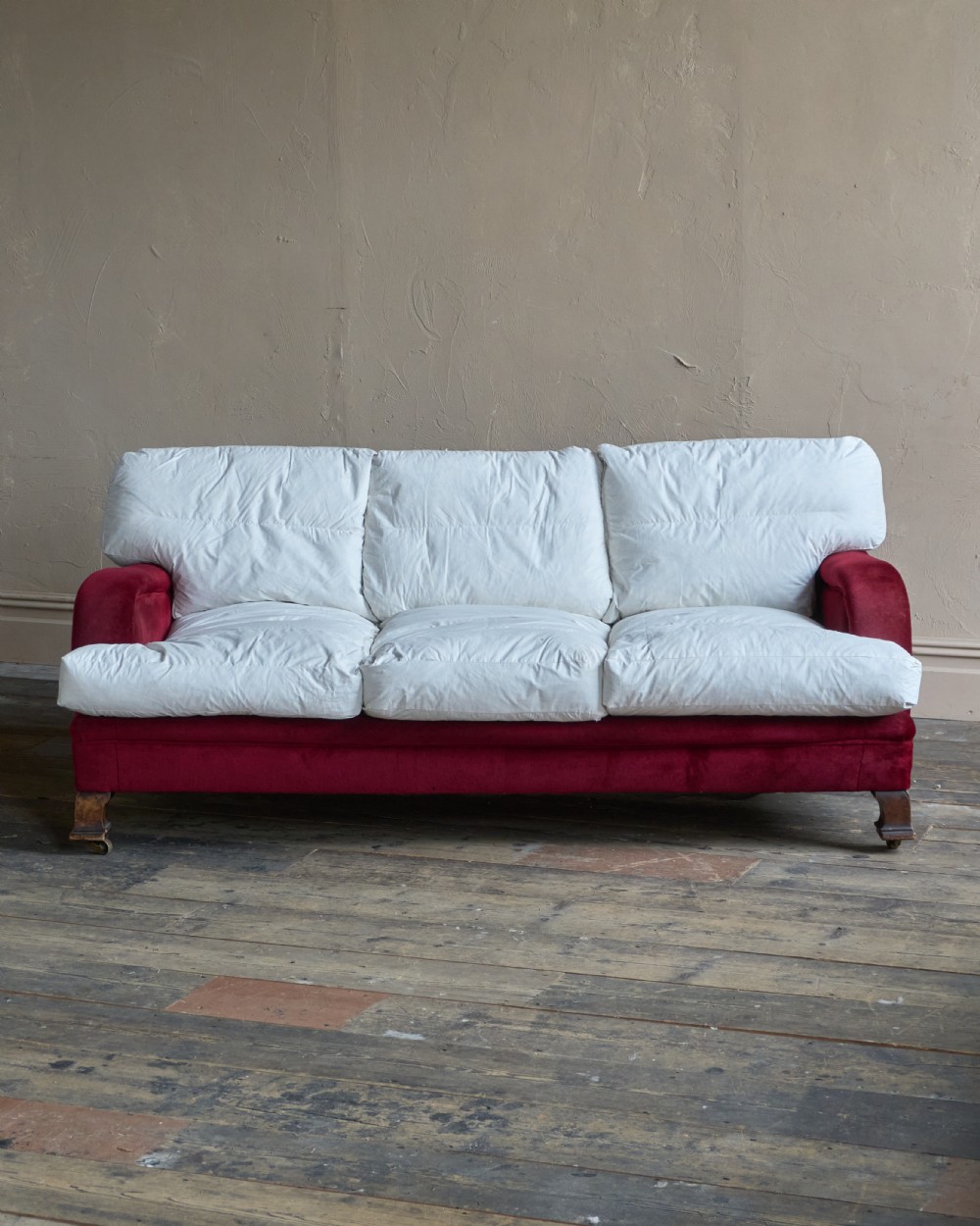 Antique Howard Style deep-seated country house sofa, Whytock and Reid View VIII