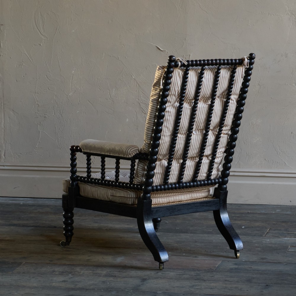Antique Bobbin Chair with cushions -  Ebonised
 View VI