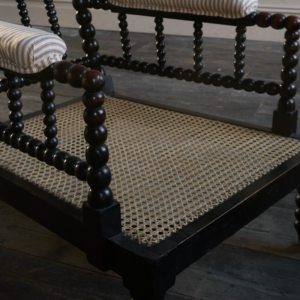 Antique Bobbin Chair with cushions -  Ebonised
 View IX