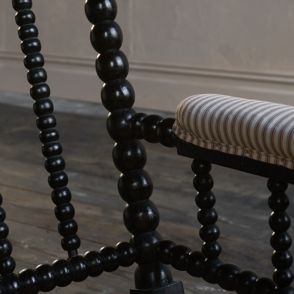 Antique Bobbin Chair with cushions -  Ebonised
 View XI