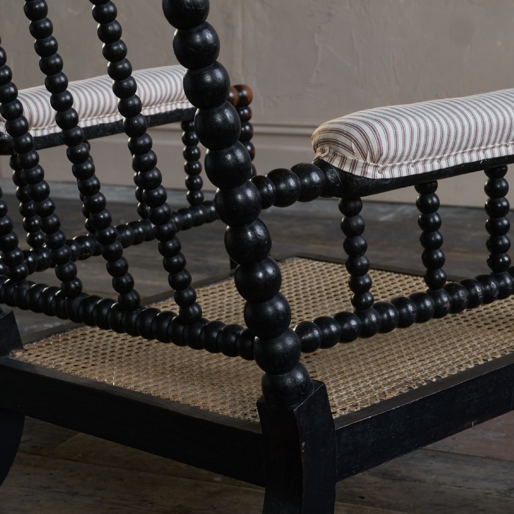 Antique Bobbin Chair with cushions -  Ebonised
 View XII